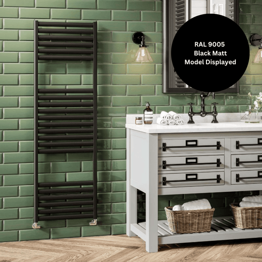 DQ Indio Towel Rail - 900mm x 480mm - White Matt (RAL 9016) - INDIO50/90-MW