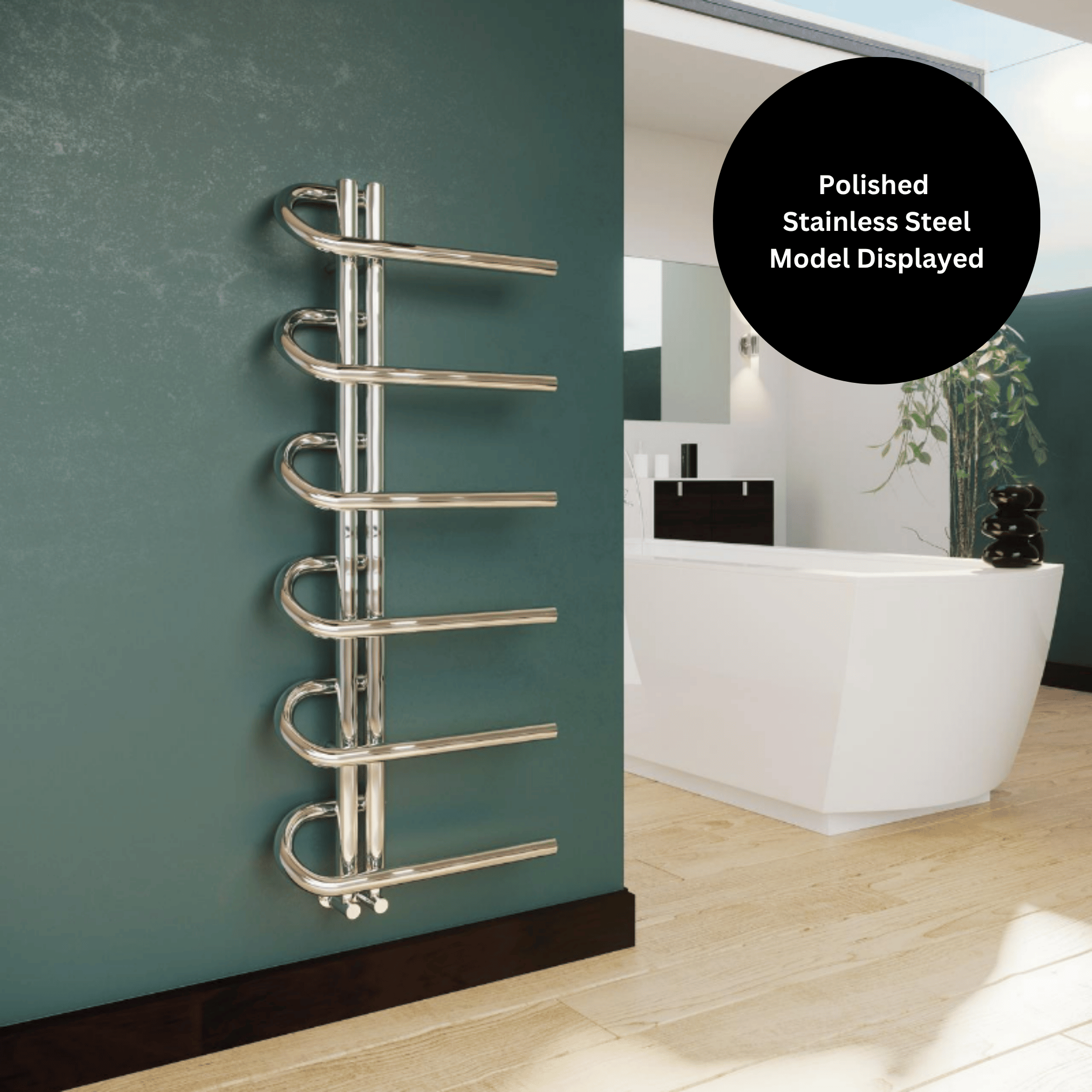 DQ Jango Towel Rail - 775mm x 500mm - Polished Stainless Steel - JANGO50/80-P
