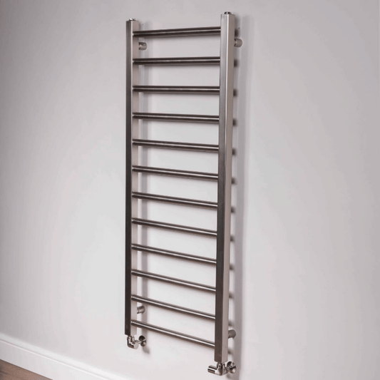 DQ Kylo Towel Rail with TEC Element - 500mm x 1600mm - Brushed Nickel - KYLO-TEC 50/160-BN