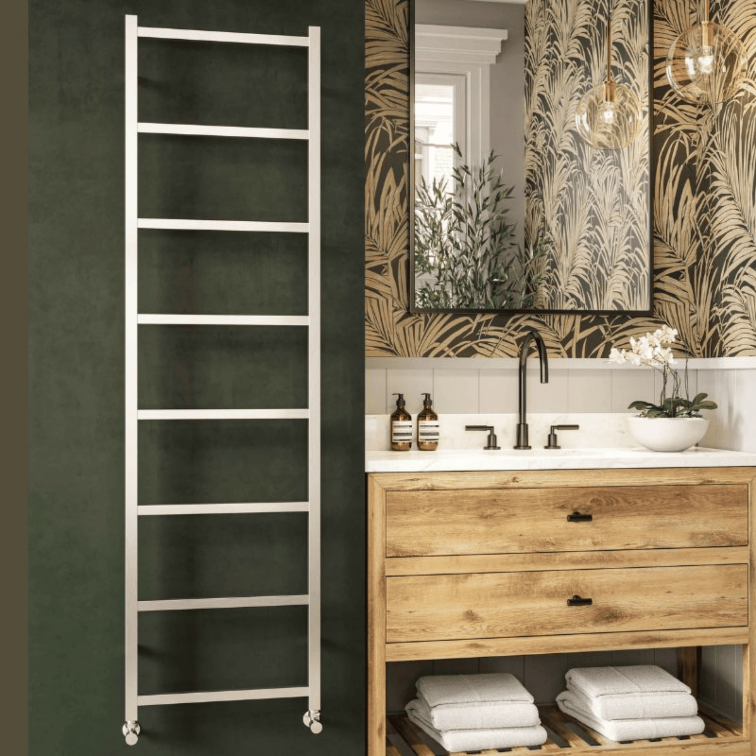 DQ Liana Towel Rail - 1200mm x 600mm - Brushed Stainless Steel - LIANA60/120-B