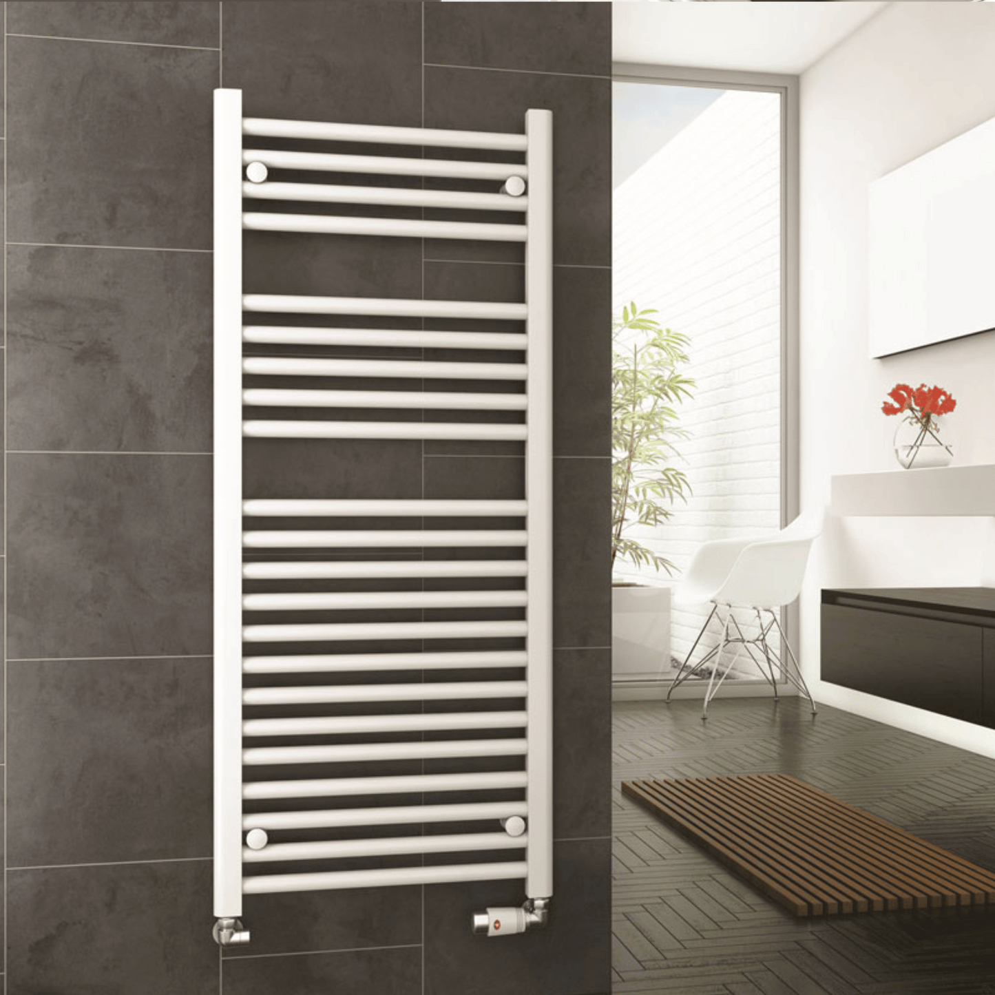 DQ Metro Towel Rail - 1800mm x 600mm - White (RAL 9016) - METRO60/180-W