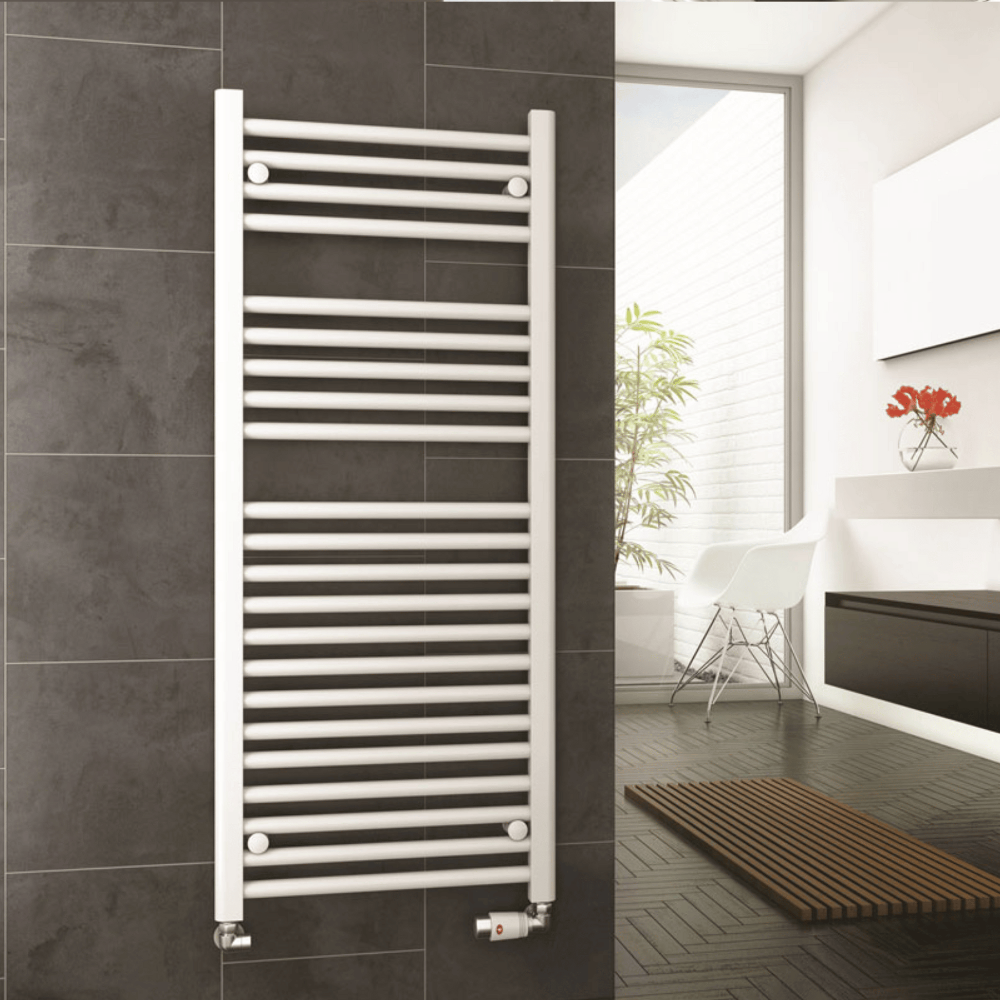 DQ Metro Towel Rail - 1500mm x 500mm - White (RAL 9016) - METRO50/150-W