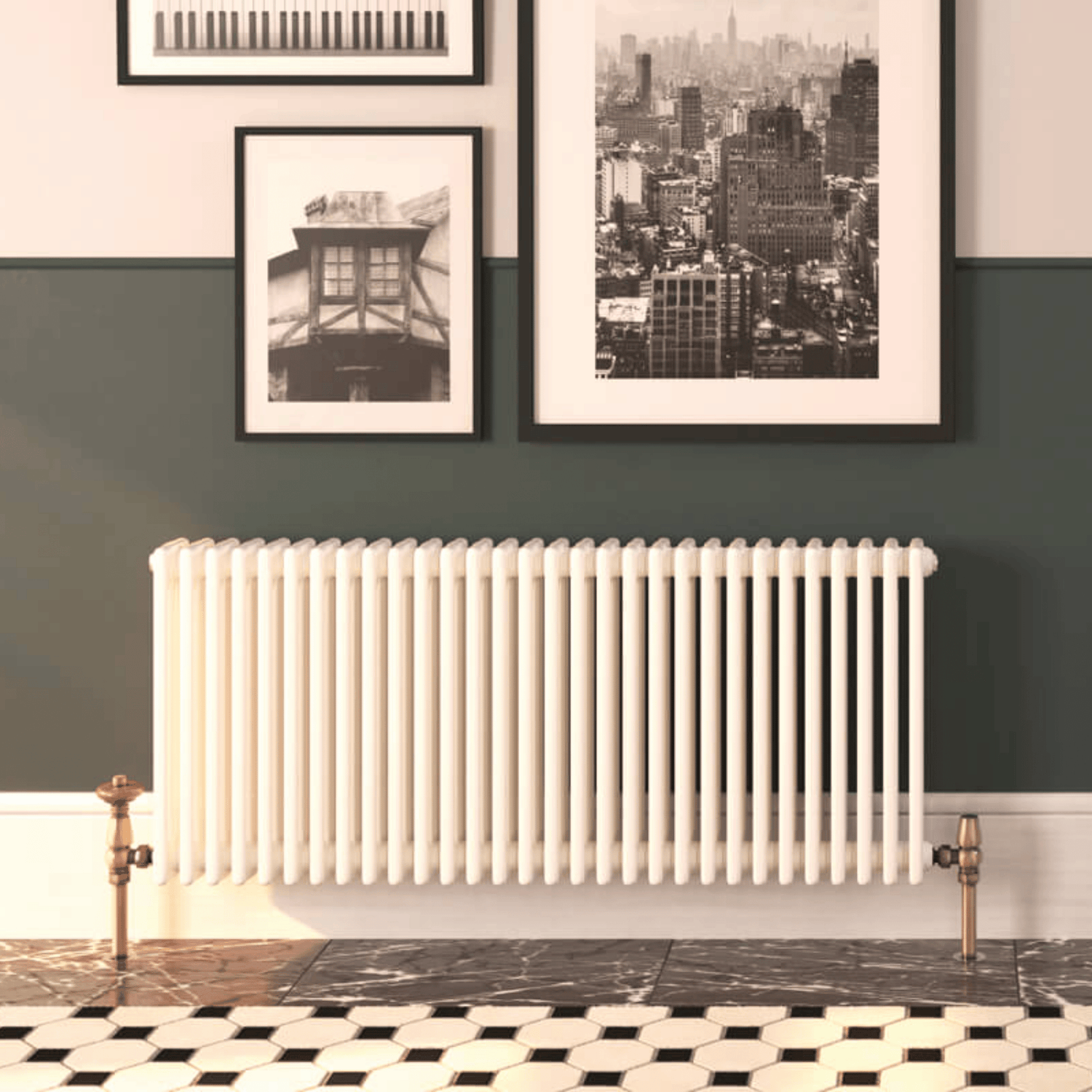 DQ Modus 2 Column Radiator - 300mm x 162mm - White (RAL 9016) - Modus 22.300/3-W