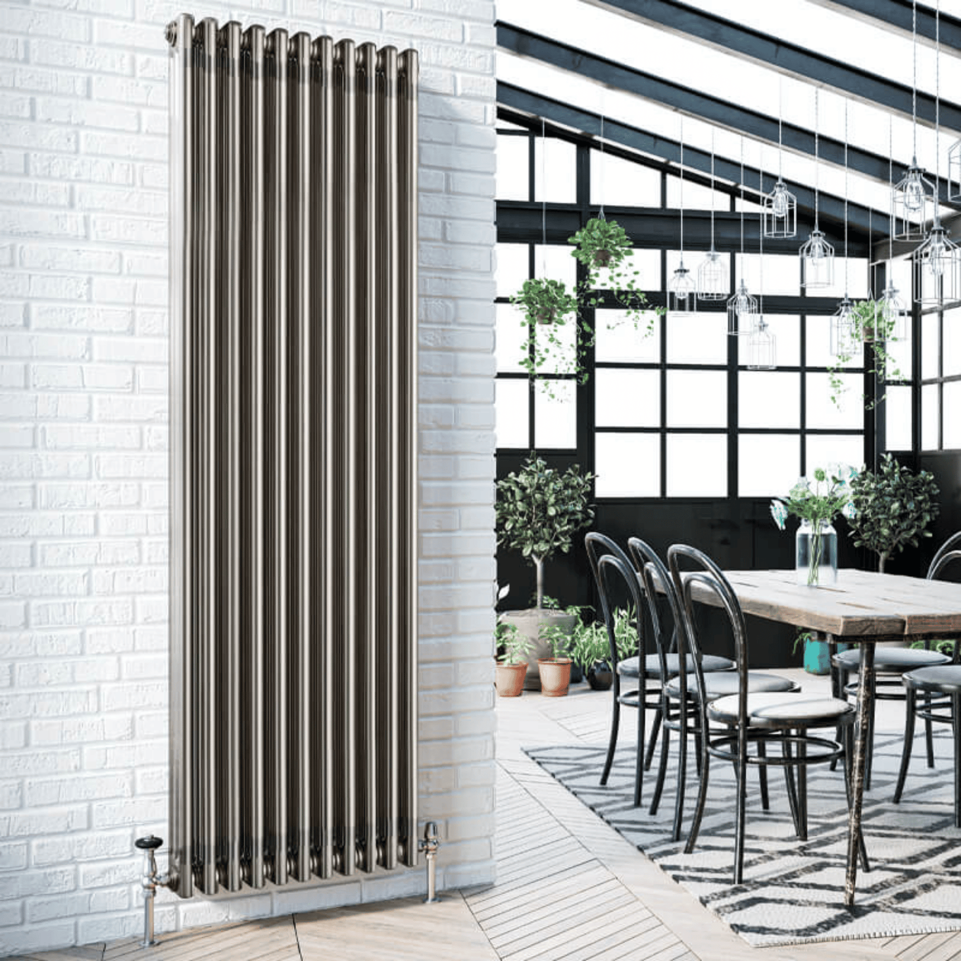 DQ Modus 4 Column Radiator - 2200mm x 622mm - Bare Metal Lacquer - Modus 44.2200/13-BML
