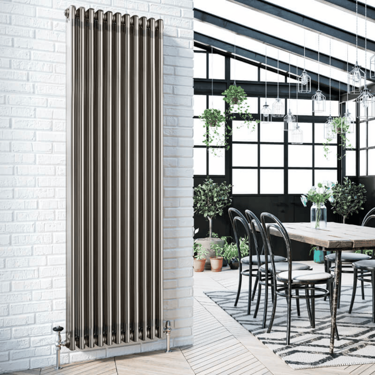 5 Column Radiator Square DQ Modus 5 Column Radiator - 550mm x 1956mm - Bare Metal Lacquer - Mod ...