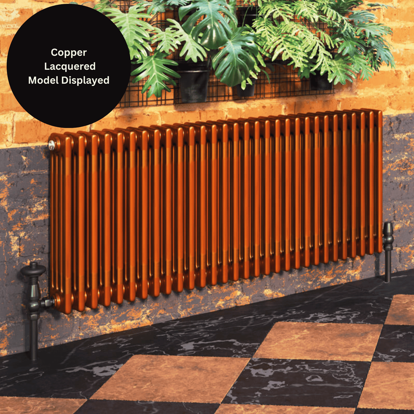 DQ Modus 2 Column Radiator - 450mm x 438mm - Lacquered Finish - Modus 22.450/9-LF