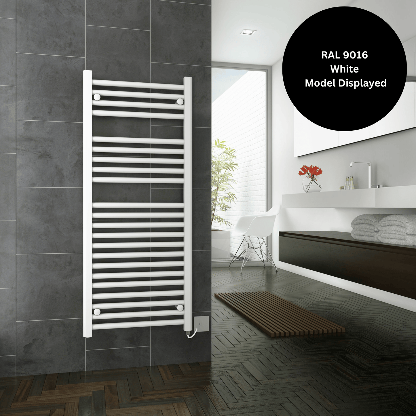 DQ Metro Towel Rail with Essential Element - 1200mm x 300mm - Chrome - METRO-E 30/120-CP