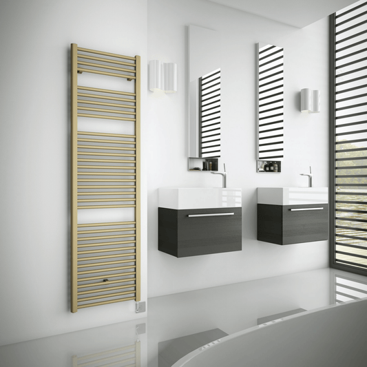 DQ Metro Towel Rail with H+ Element - 800mm x 500mm - RAL Colour/DQ Finishes - METRO-H+ 50/80-F