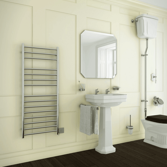 DQ Siena Towel Rail with H+ Element - 1540mm x 500mm - Polished Stainless Steel - SIENA-H+ 50/160-P