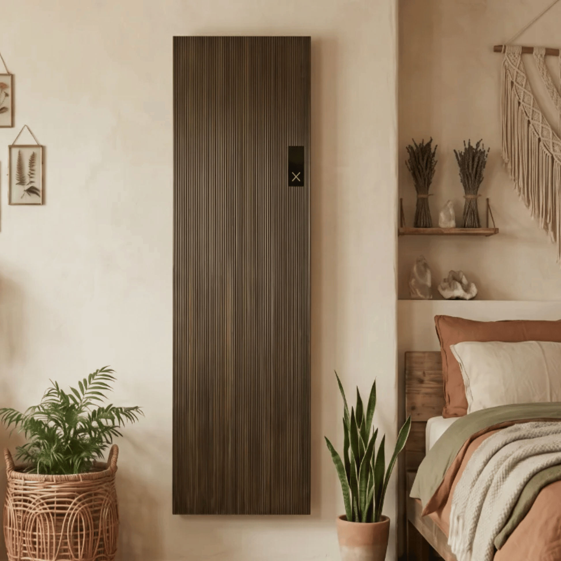 Iceni Electric Vertical Radiator - 1600mm x 540mm x 90mm - Antique Brass - ICENI-1600/54
