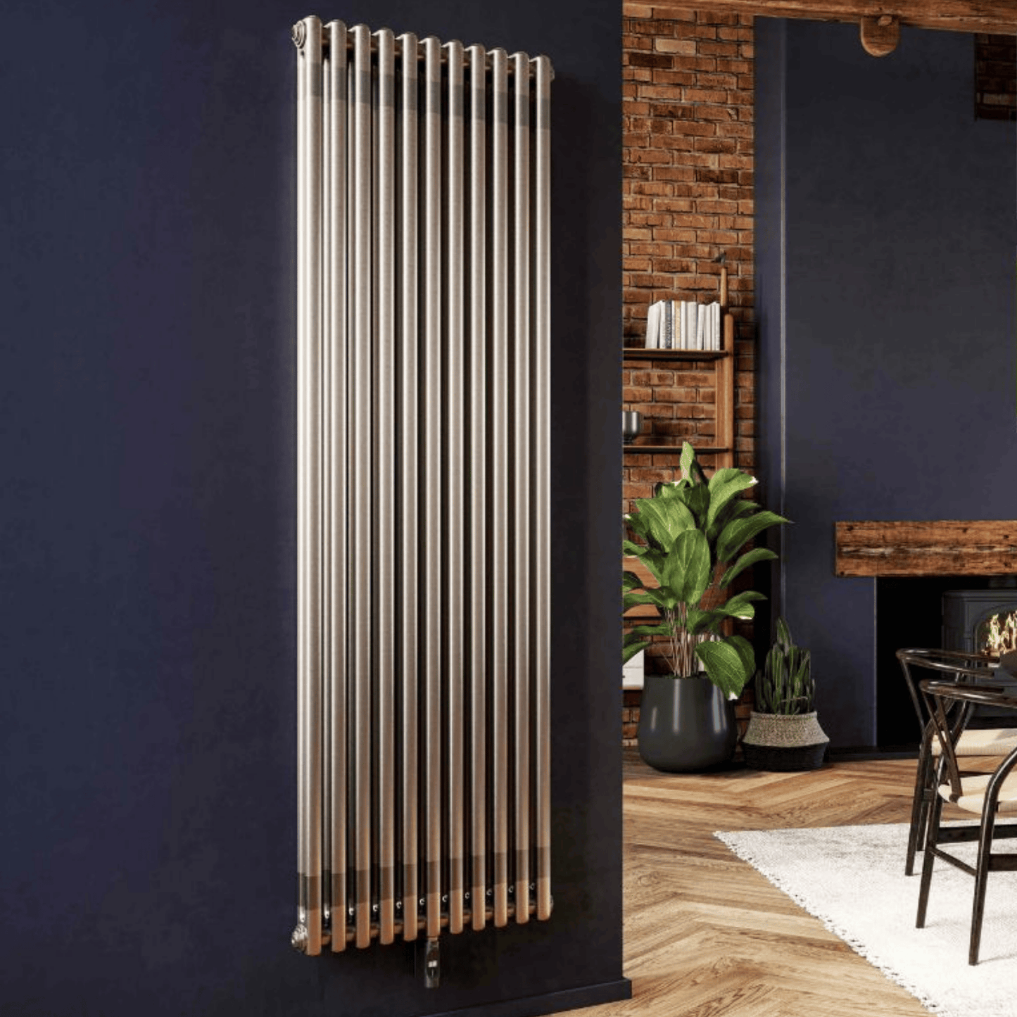 DQ Modus Electric Column Radiator - Vertical - 2 Column - 1920mm x 530mm - Bare Metal Lacquer - MODUS-EB2.1800/11