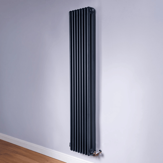 DQ Newey Vertical Radiator - 1800mm x 287mm - Anthracite Texture (7016) - NEWEY1800/6-A