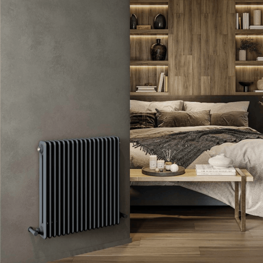 DQ Newey Horizontal Radiator - 600mm x 999mm - Anthracite Texture (7016) - NEWEY600/22-A