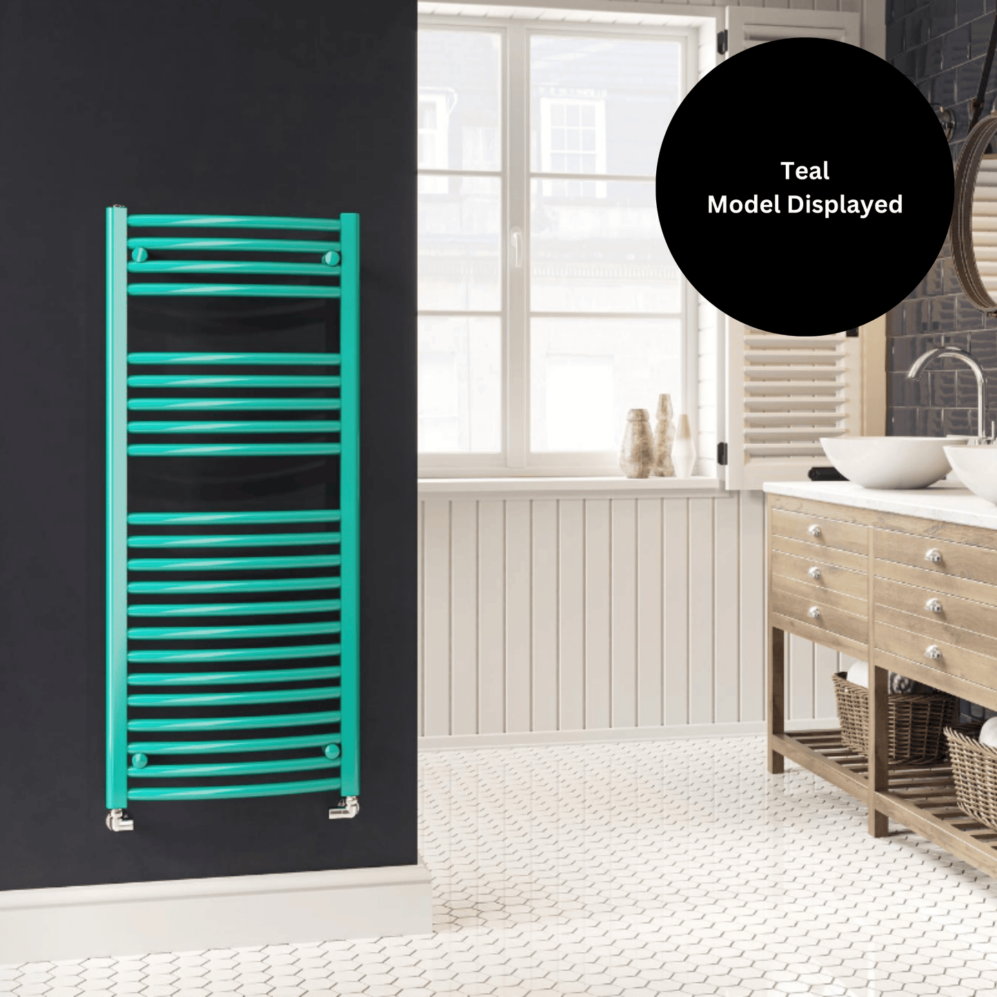 DQ Orion Curved Towel Rail - 1000mm x 600mm - F02 Ultra Matt Black - ORION60/100-UMB