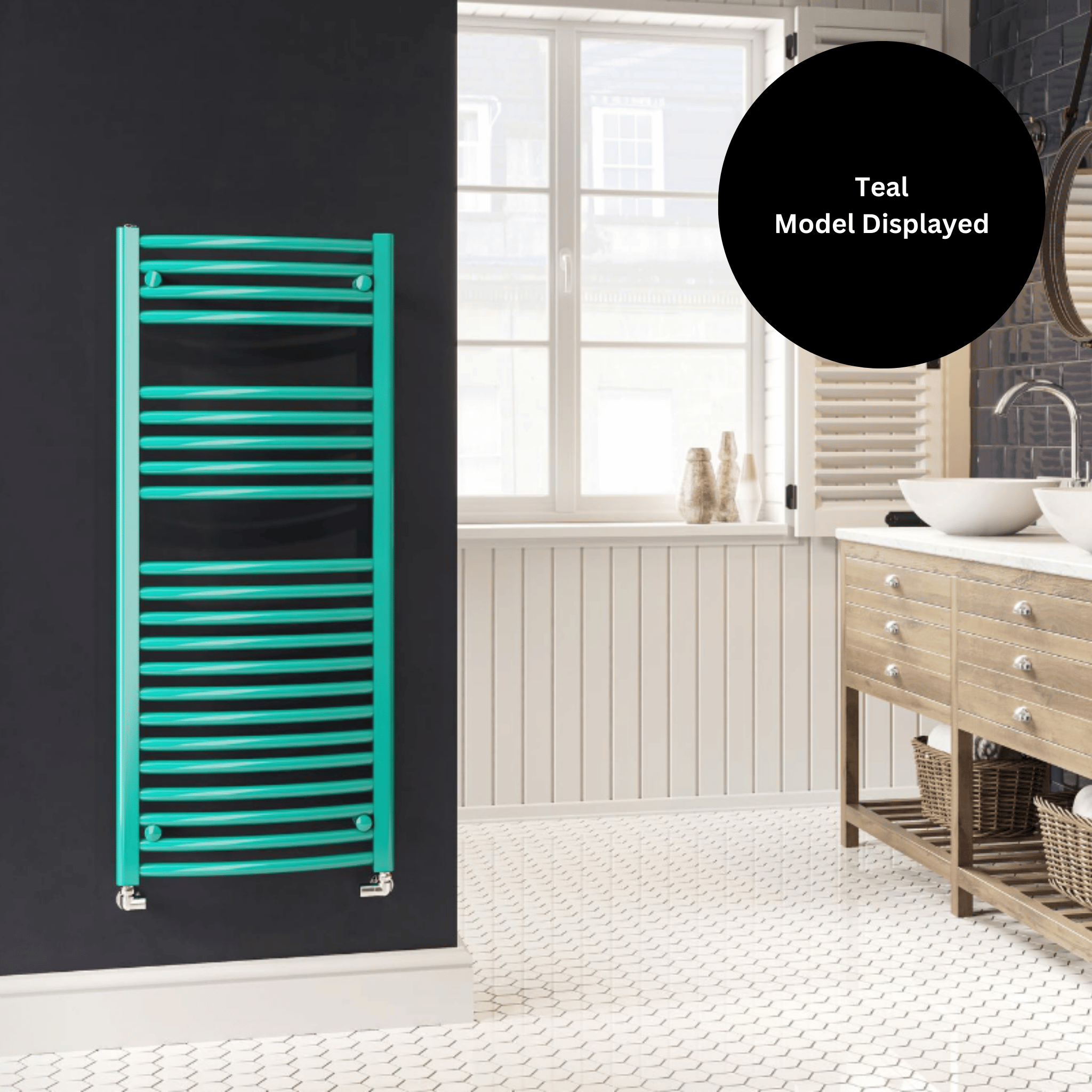 DQ Orion Curved Towel Rail - 1000mm x 500mm - F02 Ultra Matt Black - ORION50/100-UMB