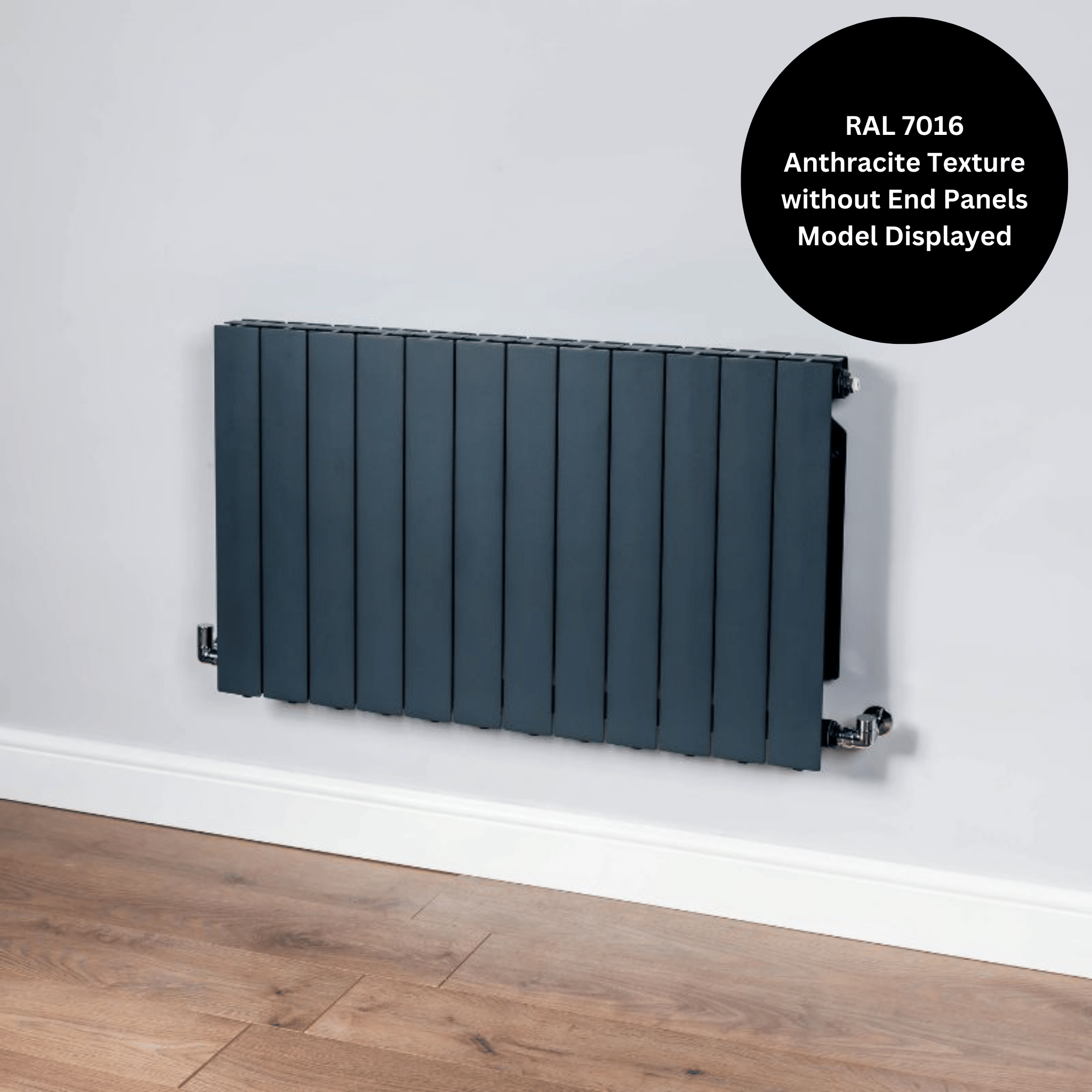 DQ Osset Horizontal Radiator - 581mm x 980mm - Anthracite Texture (RAL 7016) - OSSET581/12-A