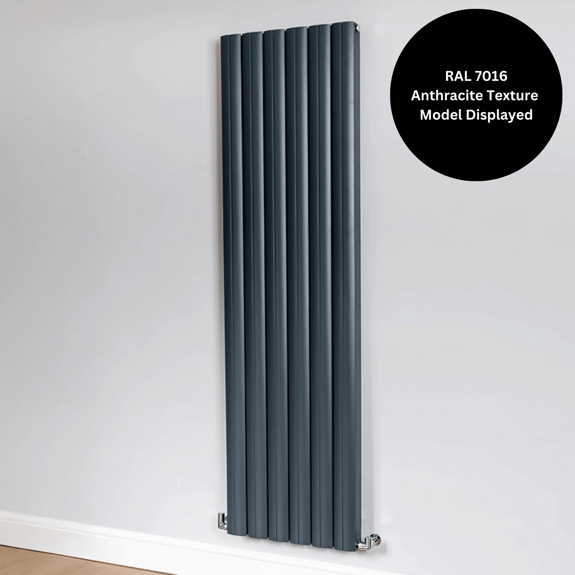 DQ Pica Radiator Vertical Radiator - 1800mm x 505mm - White Texture (RAL 9016) - PICA1800/6-W