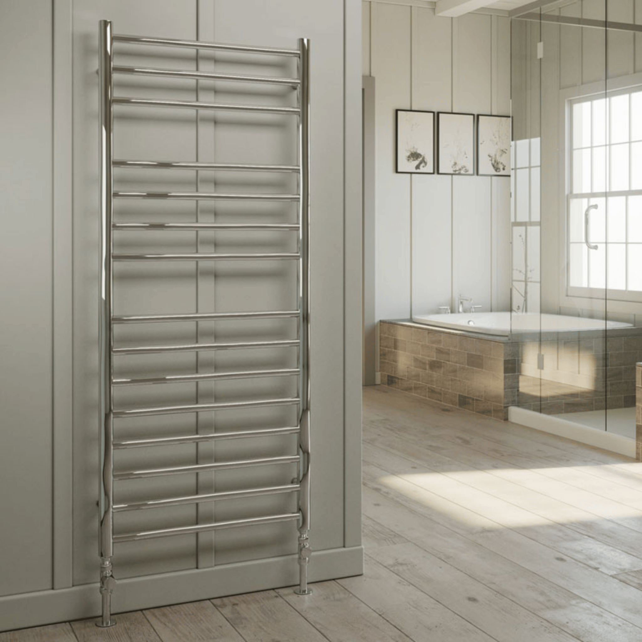 DQ Siena Towel Rail - 490mm x 400mm - Polished Stainless Steel - SIENA40/49-P