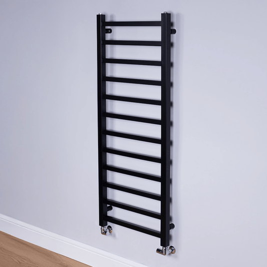 DQ Stalia Towel Rail - 800mm x 500mm - Black Matt (RAL 9005) - STALIA50/80-MB