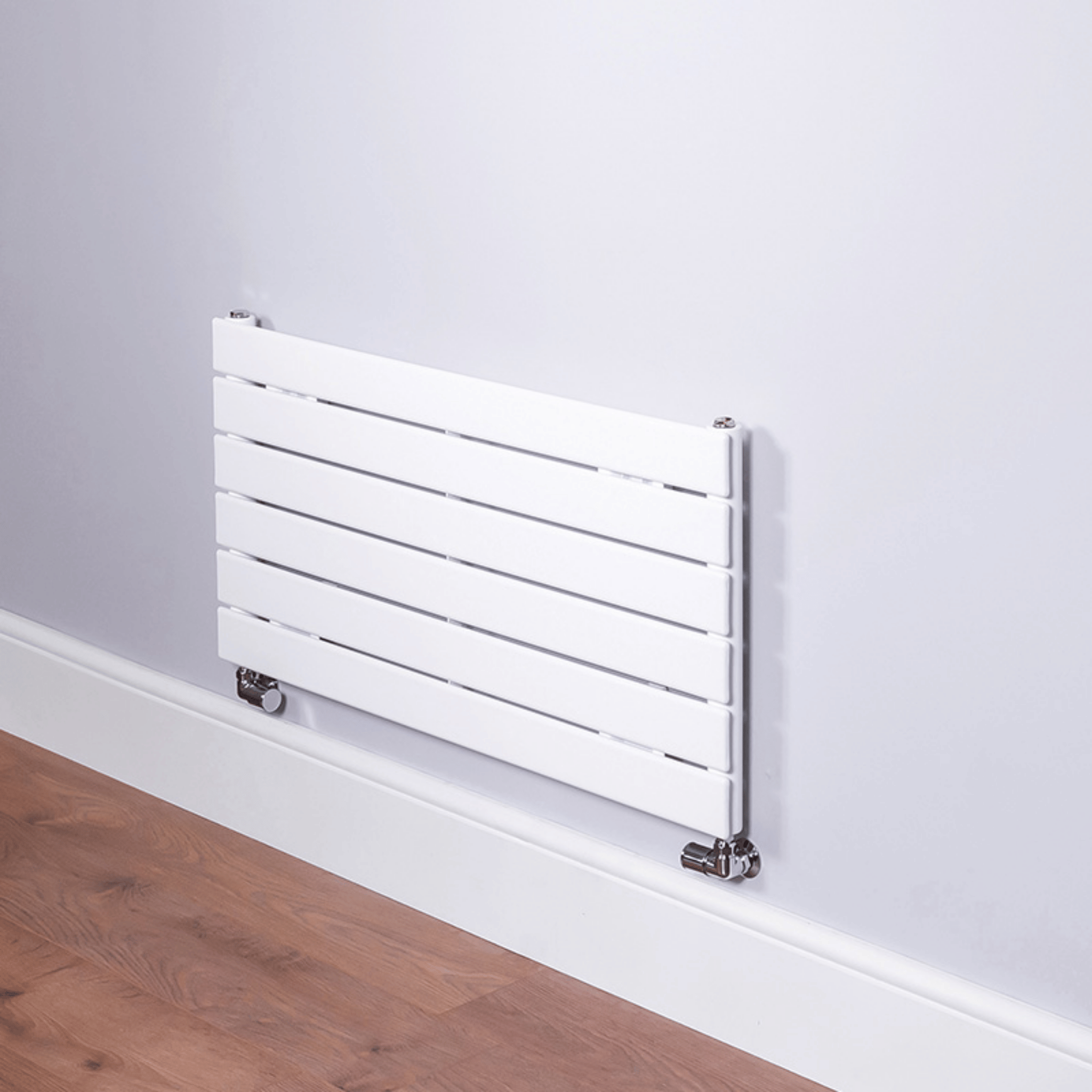 DQ Strata Double Horizontal Radiator - 452mm x 900mm - White Gloss (RAL 9016) - STRATA90/6D-W