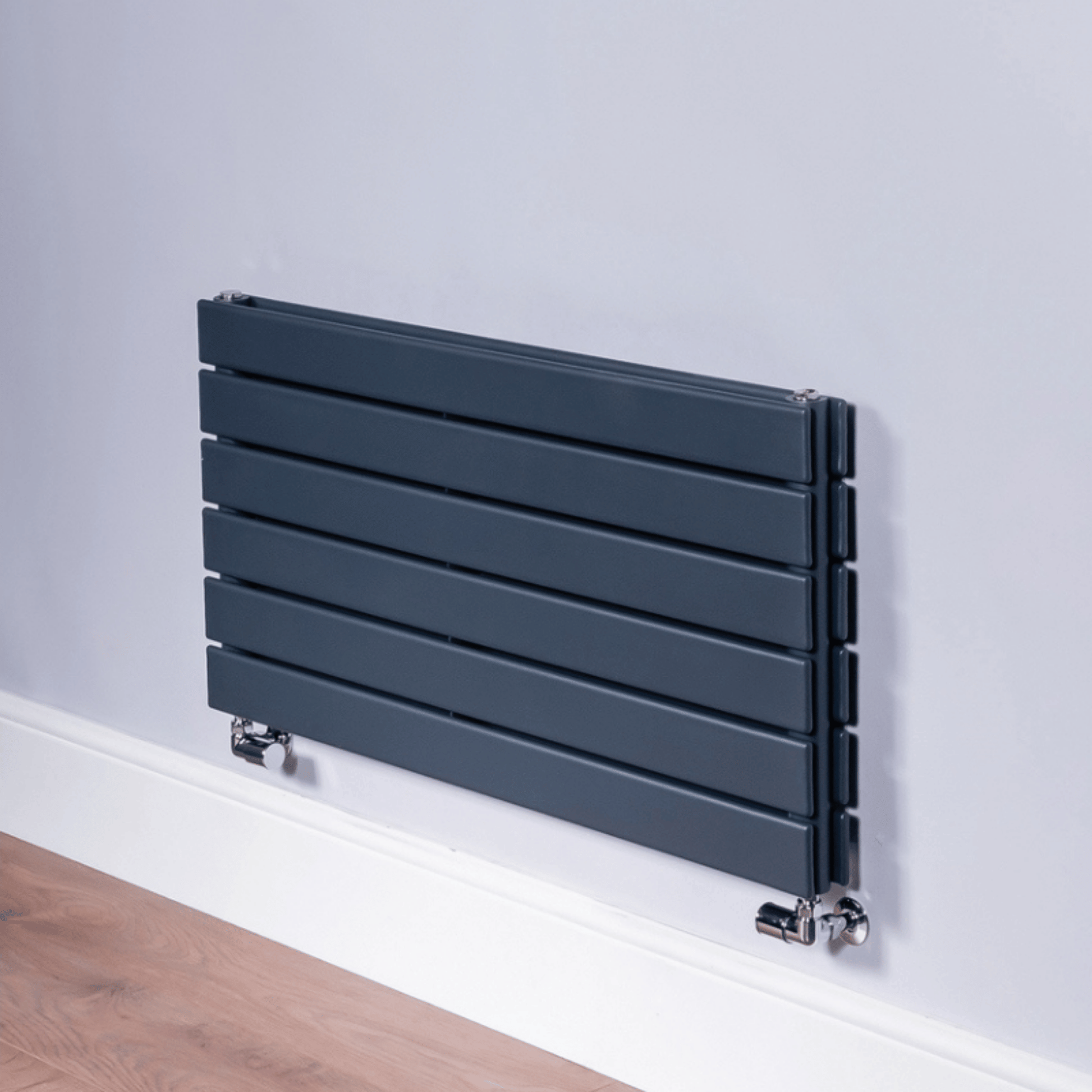 DQ Strata Double Horizontal Radiator - 604mm x 1200mm - Anthracite Texture - STRATA120/8D-A