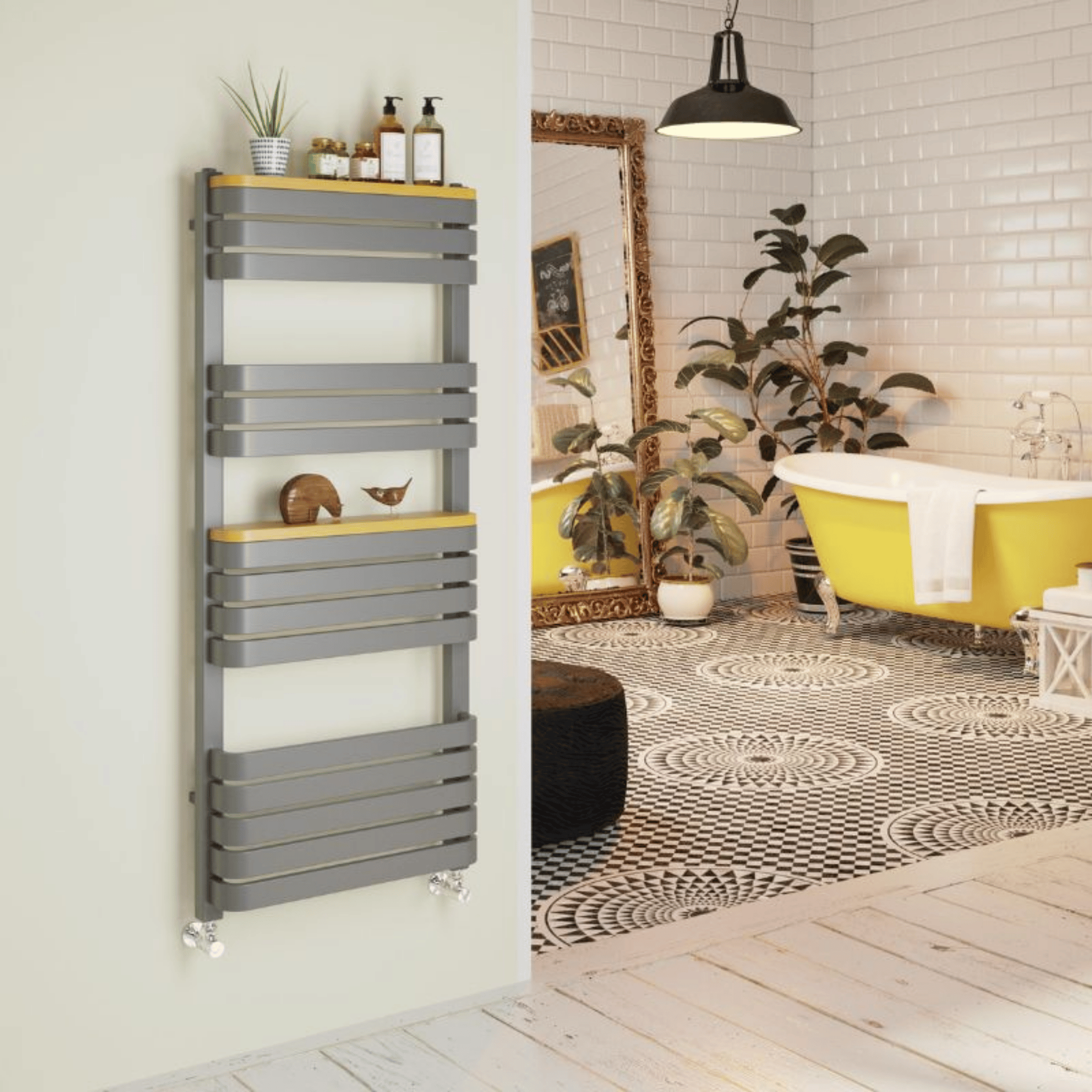 DQ Tesoro Towel Rail - 800mm x 500mm - Infinity Steel - TESORO50/80-INS