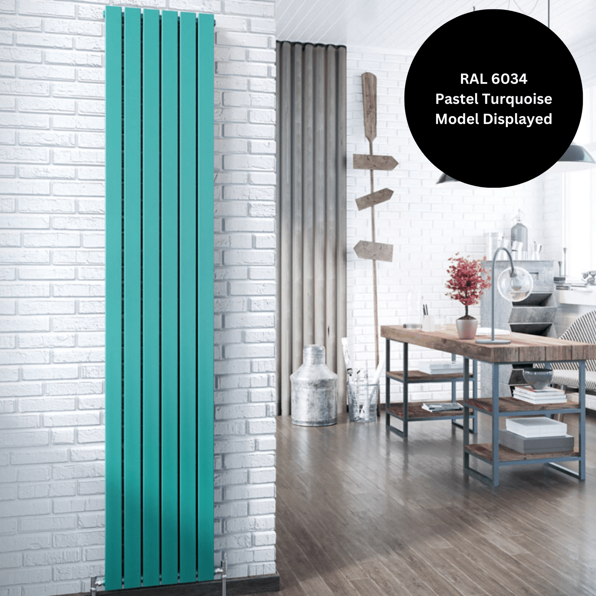 DQ Tornado Double Vertical Radiator - 971mm x 306mm - White Gloss (RAL 9016) - TOR2-97/4V-W