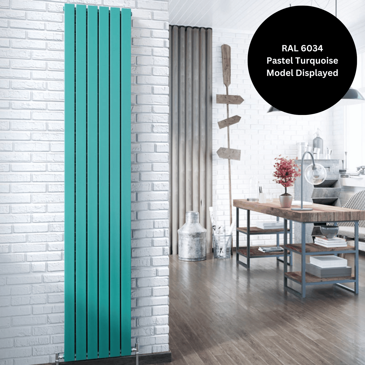 DQ Tornado Double Vertical Radiator - 656mm x 381mm - White Gloss (RAL 9016) - TOR2-65/5V-W