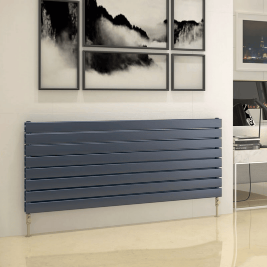 DQ Tornado Single Horizontal Radiator - 831mm x 1471mm - Anthracite Texture (RAL 7016) - TOR1-147/11H-A