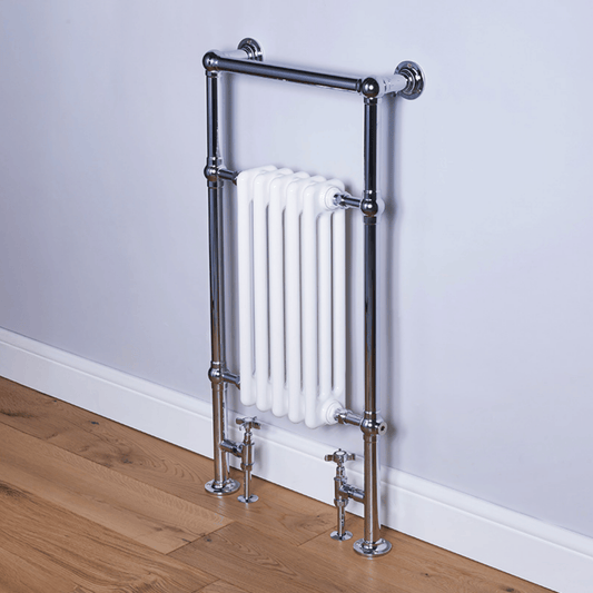 DQ Twyford Towel Rail - 952mm x 500mm - Chrome with White (RAL 9016) Insert - TWYFORD