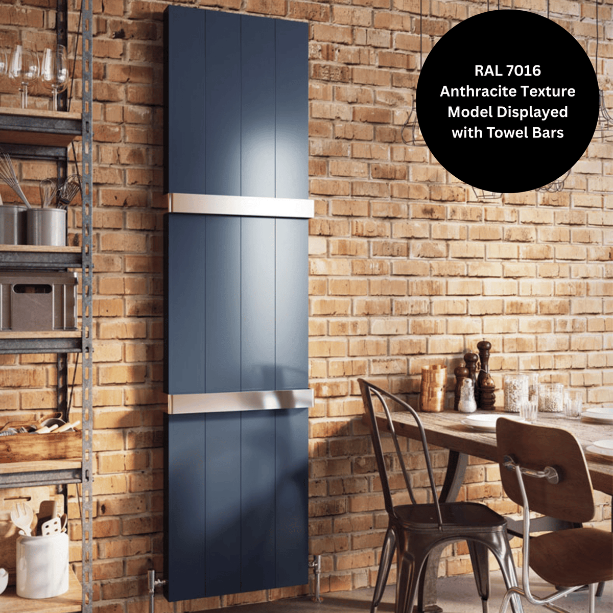 DQ Vela Vertical Radiator - 1900mm x 485mm - White Matt (RAL 9016) - VELA190/4-W