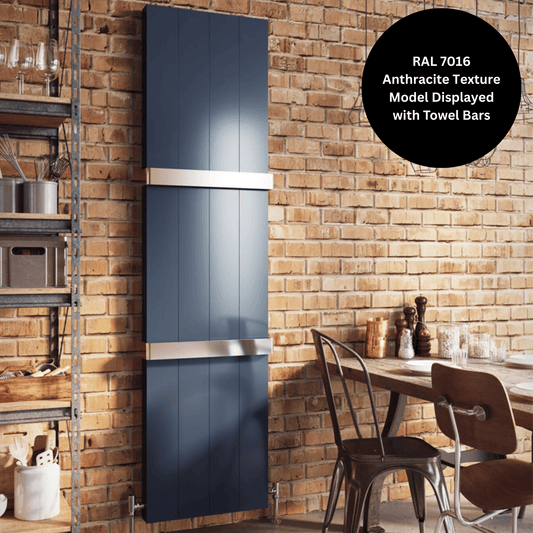 DQ Vela Vertical Radiator - 1900mm x 485mm - White Matt (RAL 9016) - VELA190/4-W