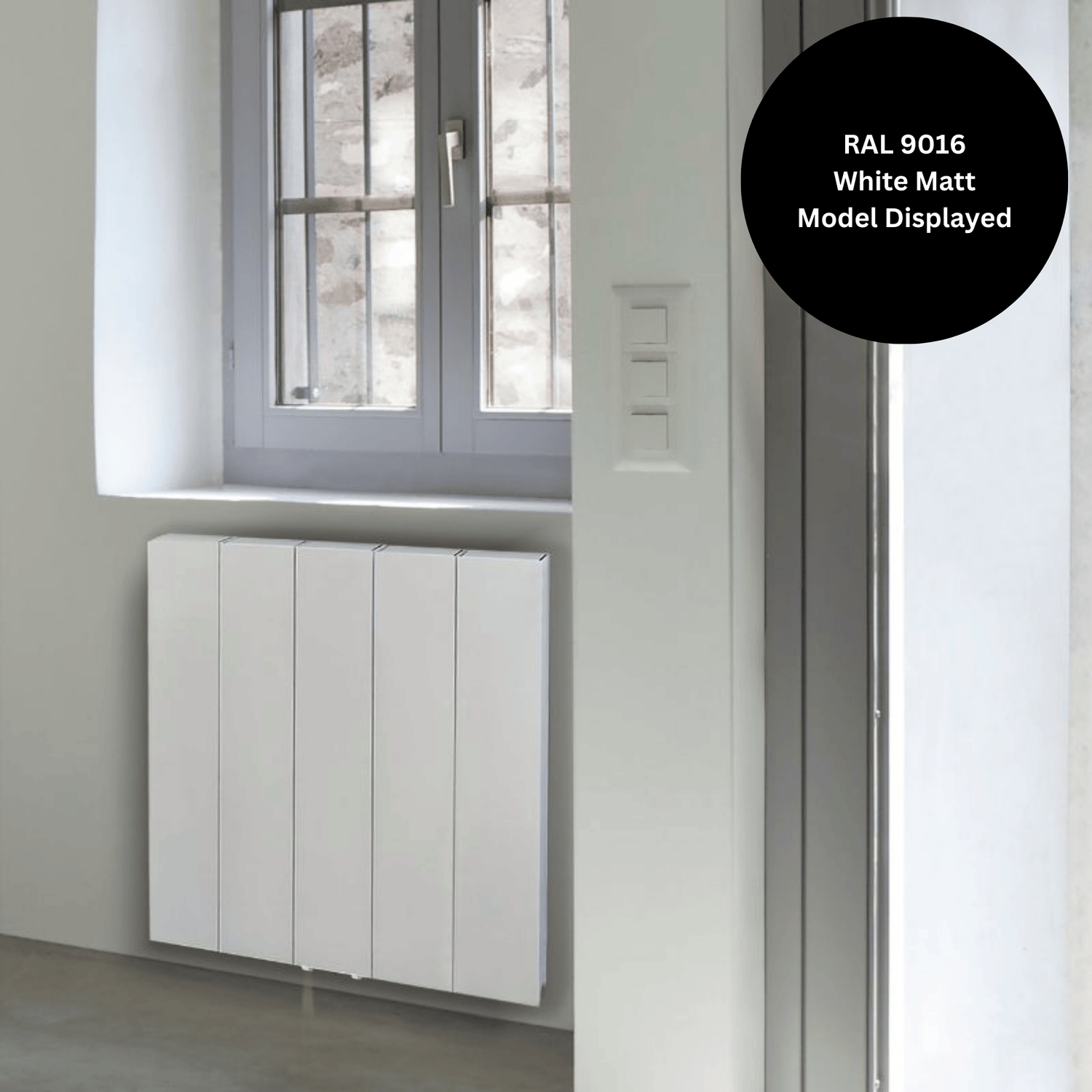 DQ Vela Electric Radiator - Horizontal - 600mm x 363mm - Anthracite Matt (RAL 7016) - VELA-WE60/3-A