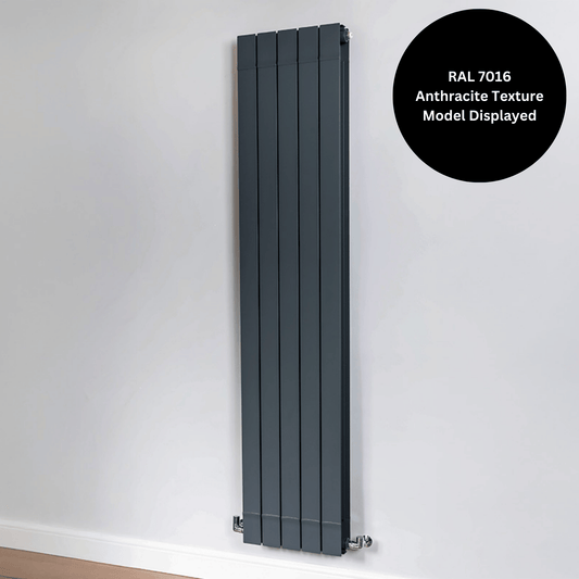 DQ Dawley Vertical Radiator - 1470mm x 340mm - F02 Ultra Matt Black - DAWLEY1470/4-UMB