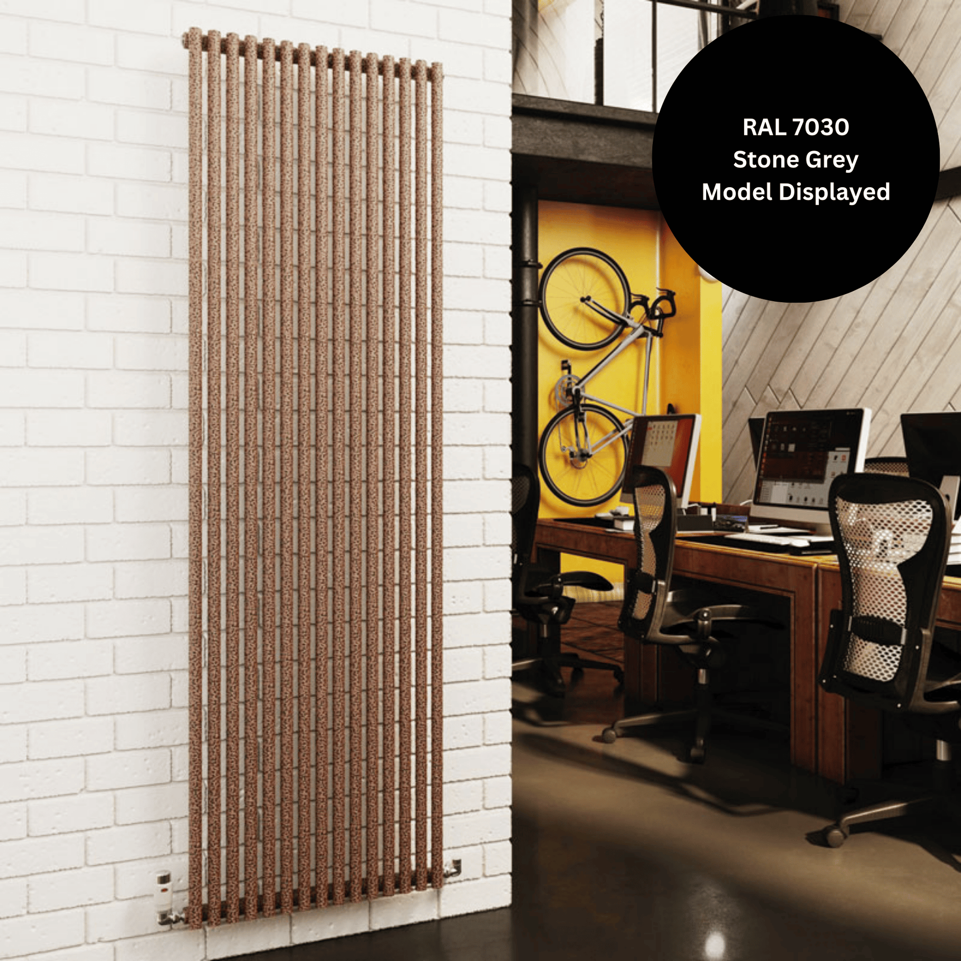 DQ Vulcano Double Vertical Radiator - 571mm x 920mm - Anthracite Texture (RAL 7016) - VUL2-57/23V-A