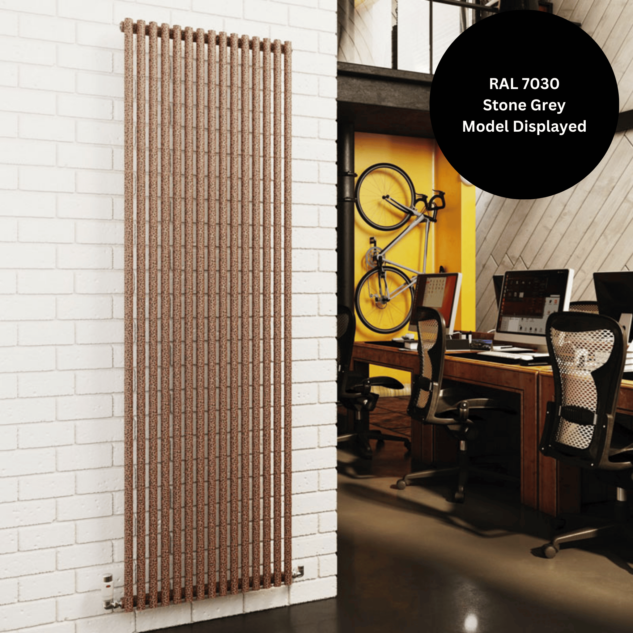 DQ Vulcano Double Vertical Radiator - 1971mm x 600mm - Anthracite Text ...