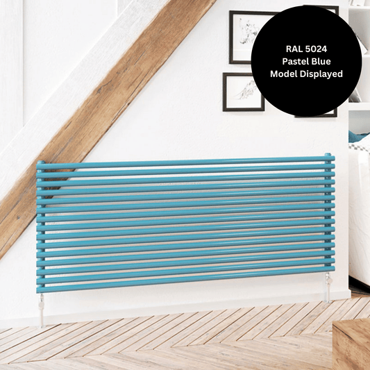DQ Vulcano Double Horizontal Radiator - 320mm x 871mm - Anthracite Texture (RAL 7016) - VUL2-87/8H-A