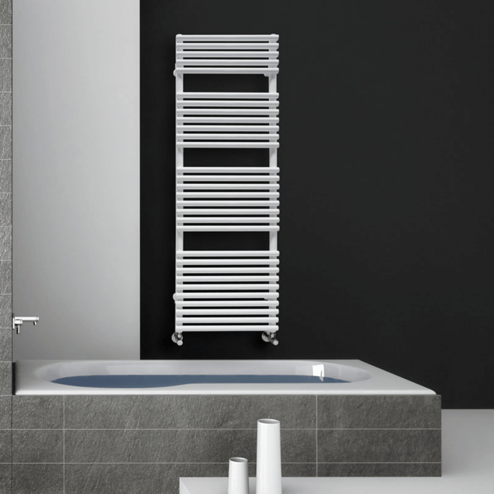 DQ Vulcano Towel Rail - 720mm x 486mm - White (RAL 9016) - VUT50/70-W