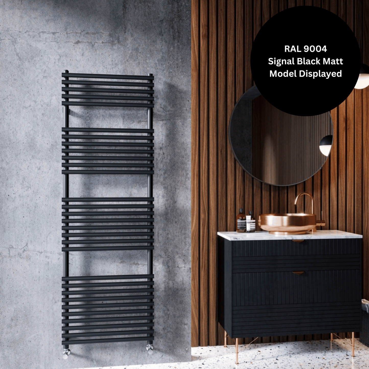 DQ Vulcano Towel Rail - 1772mm x 586mm - RAL Colour/DQ Finishes - VUT60/170-F