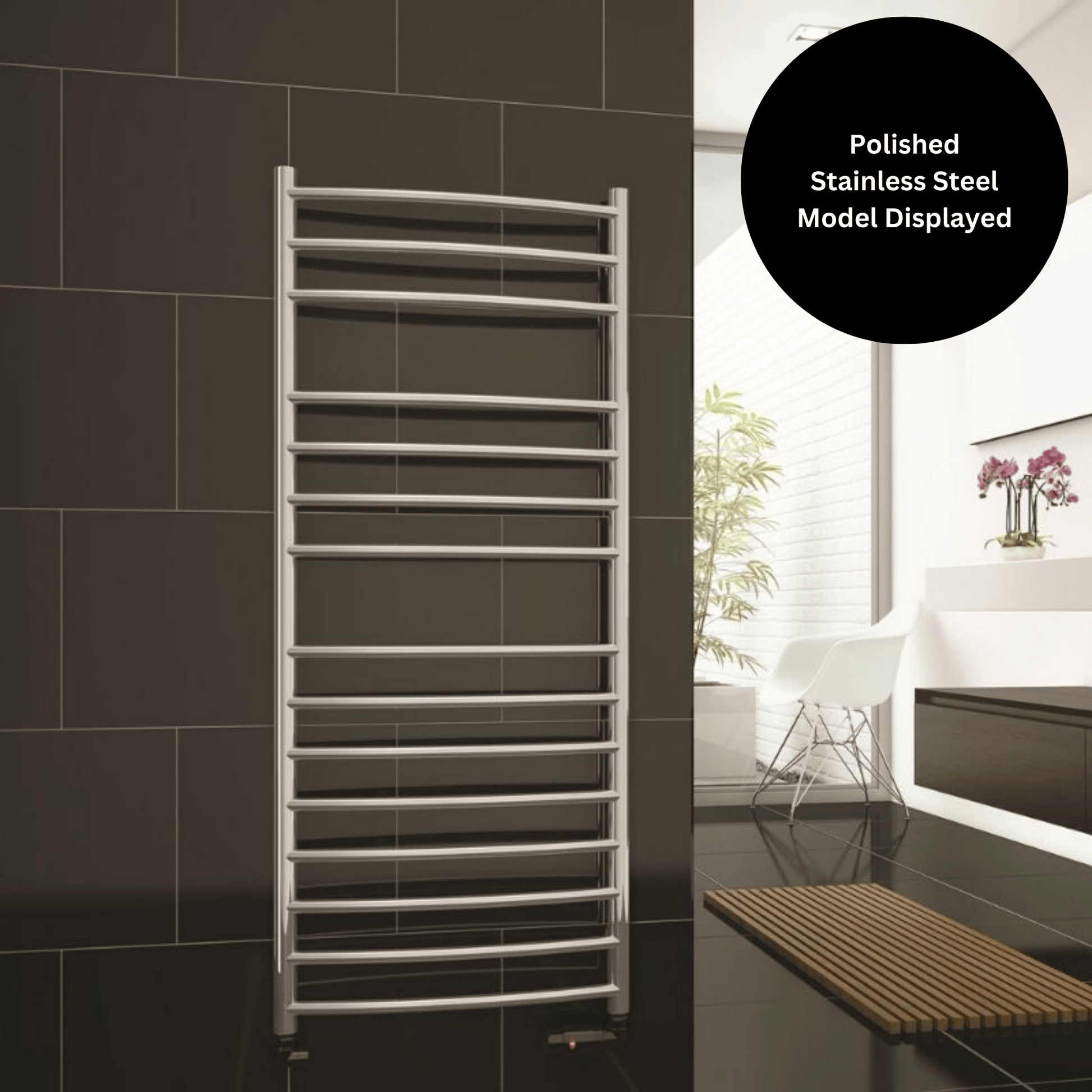 DQ Zante Curved Towel Rail - 1190mm x 500mm - RAL Colour/DQ Finishes - ZANTE50/120-F