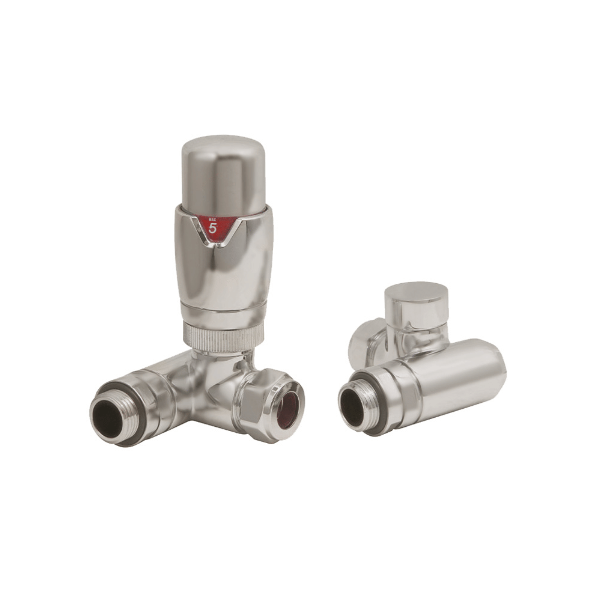 DQ Essential Dual Fuel TRV (for DQ Essential & TEC Elements) - Corner - Brushed Nickel - E-TRV-COR-DF-BN