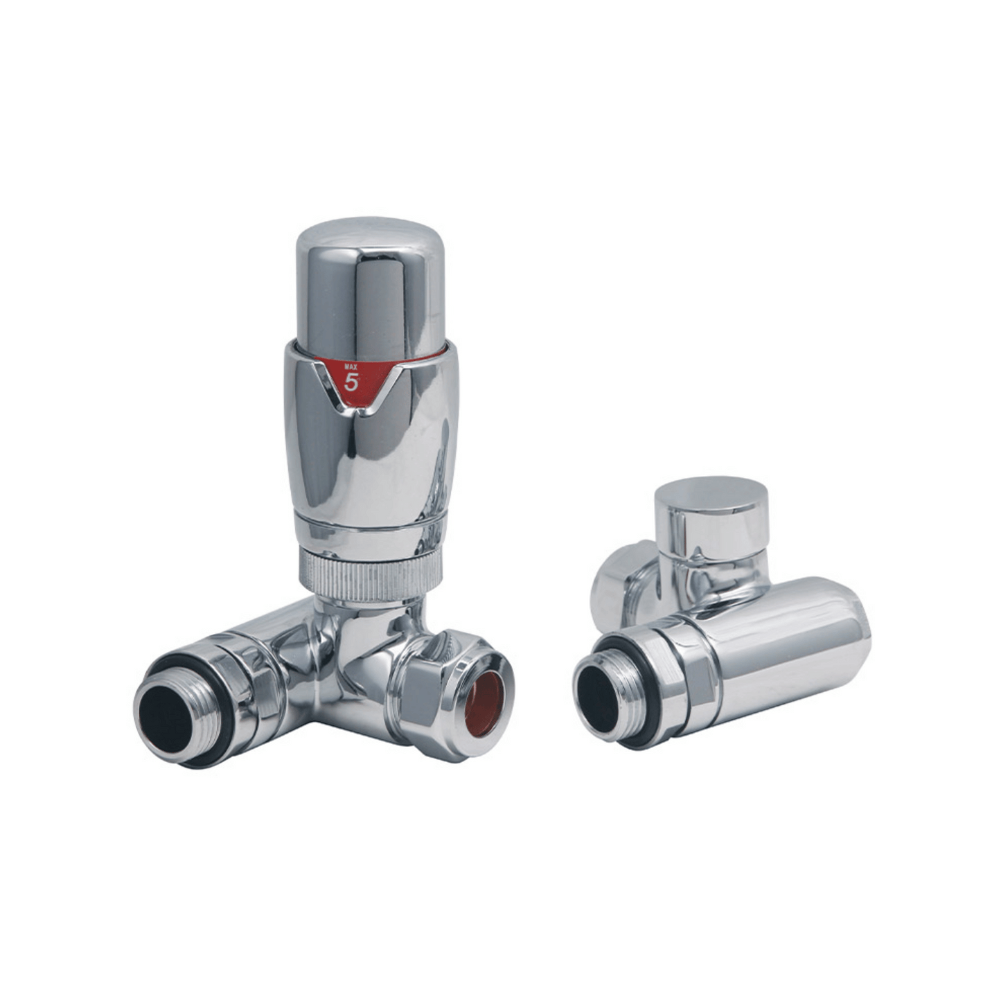 DQ Essential Dual Fuel TRV (for DQ Essential & TEC Elements) - Corner - Chrome - E-TRV-COR-DF-C
