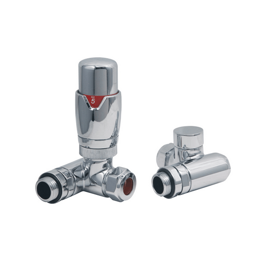 DQ Essential Dual Fuel TRV (for DQ Essential & TEC Elements) - Corner - Chrome - E-TRV-COR-DF-C