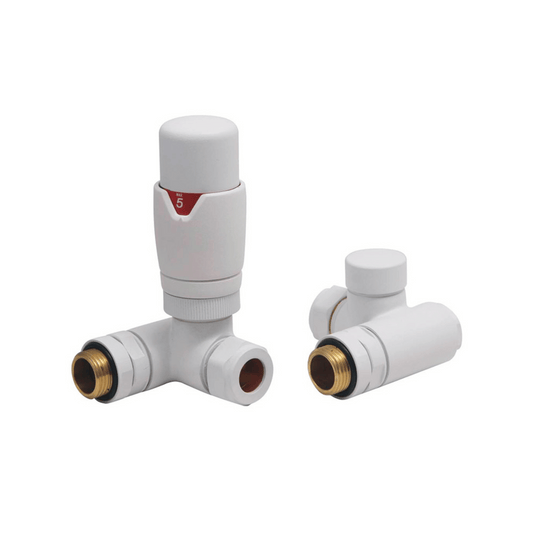 DQ Essential Dual Fuel TRV (for DQ Essential & TEC Elements) - Corner - White - E-TRV-COR-DF-W