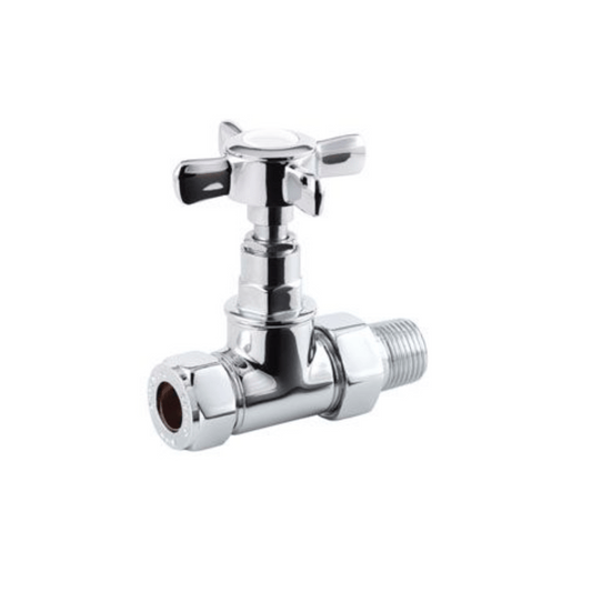 DQ Essential Manual Crosshead Valves - Straight - Chrome - C/H-MAN-ST-C