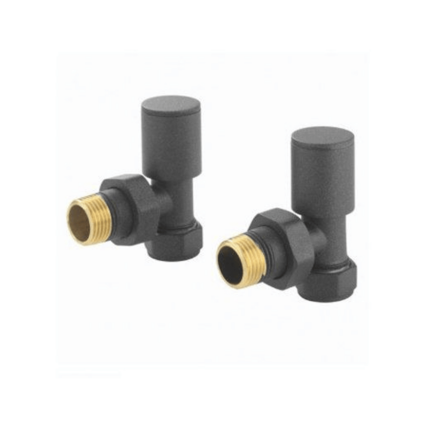 DQ Essential Manual Radiator Valves - Angled - Anthracite - E-MAN-ANG-A