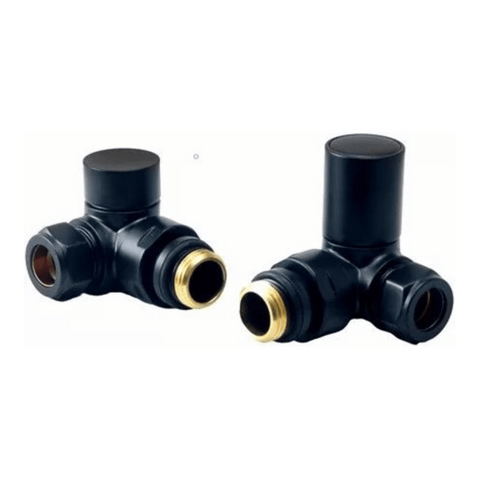 DQ Essential Manual Radiator Valves - Corner - Black - E-MAN-COR-B