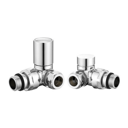 DQ Essential Manual Radiator Valves - Corner - Chrome - E-MAN-COR-C