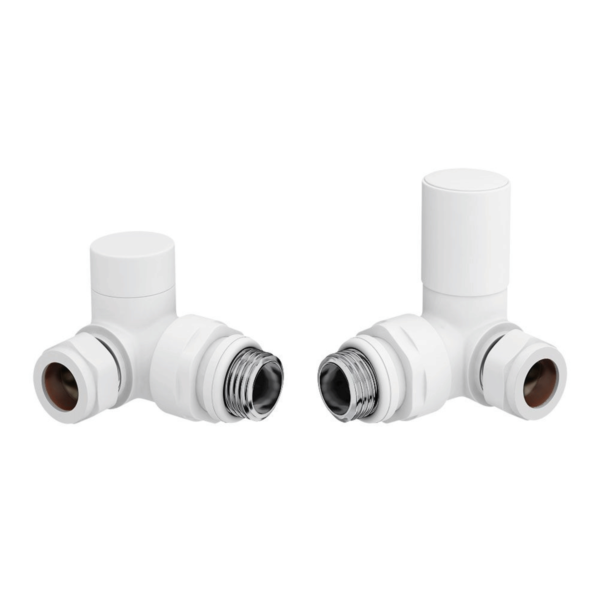 DQ Essential Manual Radiator Valves - Corner - White - E-MAN-COR-W