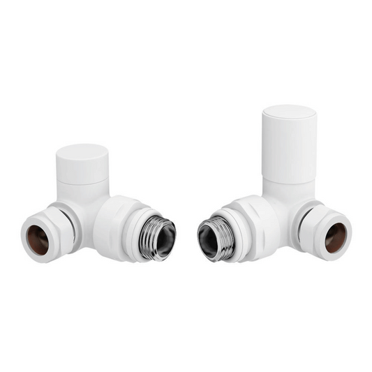 DQ Essential Manual Radiator Valves - Corner - White - E-MAN-COR-W
